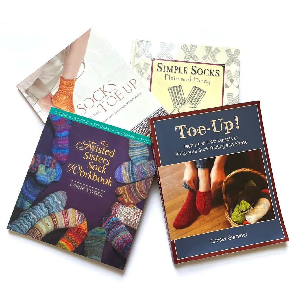 Knitting My Socks Off! Lot of 4 knitting books ALL SOCKS!
